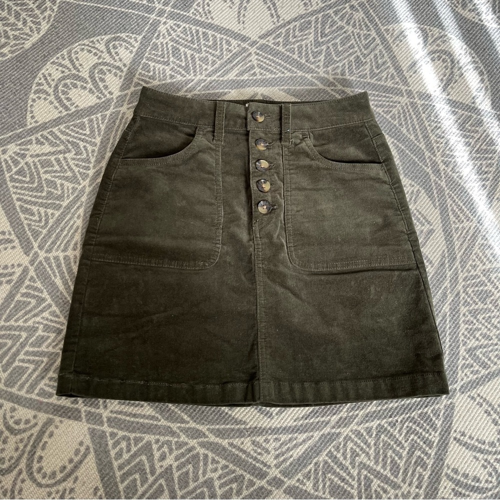 So Green corduroy skirt